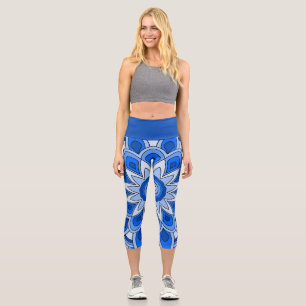 Leggings Capri Mandala en bleu