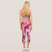 Leggings Capri Mandala rose rouge et blanc (Verso)