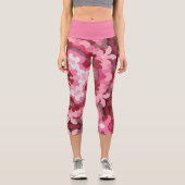 Leggings Capri Mandala rose rouge et blanc (Recto)