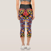 Leggings Capri Mandala Trippy Retro Hippie Boho Chic Bohème (Verso)