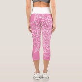 Leggings Capri Mandala Yoga rose et blanc chaud (Verso)