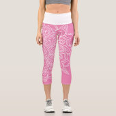 Leggings Capri Mandala Yoga rose et blanc chaud (Recto)