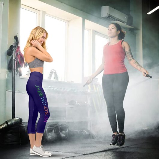 Leggings Capri Manger. Dormir. Salle de sport. Répéter. exercice