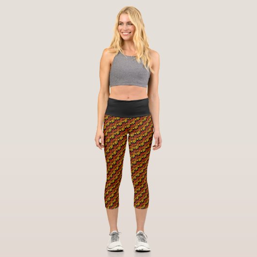Leggings Capri Manger Sleep Run Répéter Sunset Arrière - plan Sur (Recto)