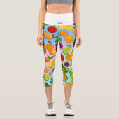 Leggings Capri Mangez plus de fruits | yoga alimentaire sain moti (Recto)