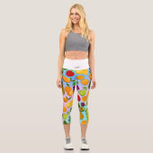 Leggings Capri Mangez plus de fruits | yoga alimentaire sain moti (Recto)