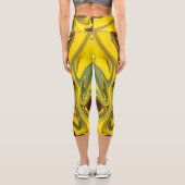 Leggings Capri Marble Waves Yellow Digital Paper-55448 (Verso)