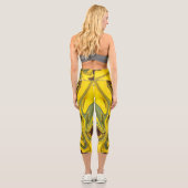 Leggings Capri Marble Waves Yellow Digital Paper-55448 (Verso)