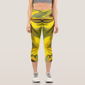 Leggings Capri Marble Waves Yellow Digital Paper-55448 (Recto)
