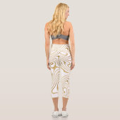 Leggings Capri Marbre blanc moderne Abstrait (Verso)