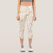 Leggings Capri Marbre blanc moderne Abstrait (Recto)