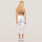 Leggings Capri Marbre blanc rose Parties scintillant luxueux (Verso)