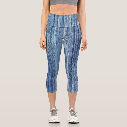 Leggings Capri Marbre bleu (Recto)