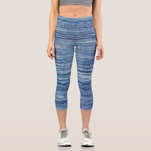 Leggings Capri Marbre bleu (Recto)