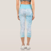 Leggings Capri Marbre bleu et blanc Mandala Yoga Capri (Verso)