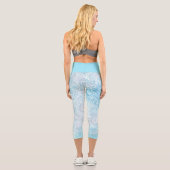 Leggings Capri Marbre bleu et blanc Mandala Yoga Capri (Verso)