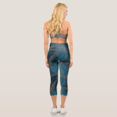 Leggings Capri Marbre bleu et gris Abstrait (Verso)
