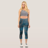 Leggings Capri Marbre bleu et gris Abstrait (Recto)