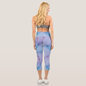 Leggings Capri marbre bleu rose et violet Abstrait (Verso)