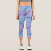 Leggings Capri marbre bleu rose et violet Abstrait (Recto)