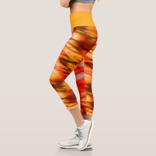Leggings Capri Marbre de feu Abstrait