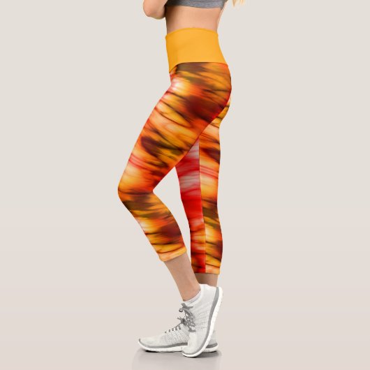 Leggings Capri Marbre de feu Abstrait (Gauche)