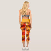 Leggings Capri Marbre de feu Abstrait (Verso)
