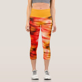 Leggings Capri Marbre de feu Abstrait (Recto)