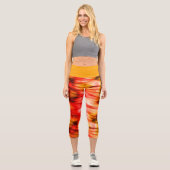 Leggings Capri Marbre de feu Abstrait (Recto)