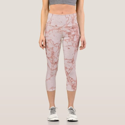 Leggings Capri Marbre de Parties scintillant rose rose rose rose (Recto)