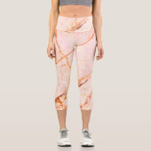 Leggings Capri Marbre élégant en quartz rose (Recto)