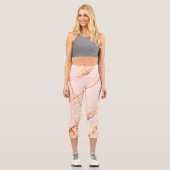 Leggings Capri Marbre élégant en quartz rose (Recto)