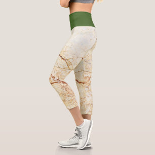 Leggings Capri Marbre Et Couleur Personnalisée