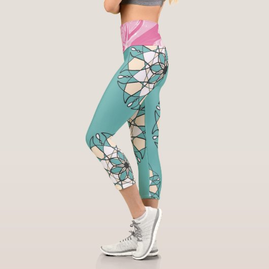 Leggings Capri Marbre Et Un Cercle (Gauche)