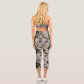 Leggings Capri Marbre gris, blanc et or Abstrait (Verso)