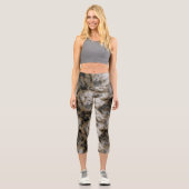 Leggings Capri Marbre gris, blanc et or Abstrait (Recto)