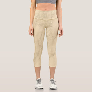 Leggings Capri Marbre Parties scintillant d'or de Champagne de lu