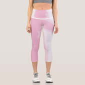 Leggings Capri Marbre rose Capris haut taille (Recto)