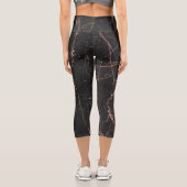 Leggings Capri Marbre tendance de luxe rose noir (Verso)