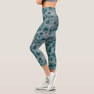 Leggings Capri Marbre turquoise Abstrait