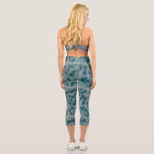 Leggings Capri Marbre turquoise Abstrait (Verso)