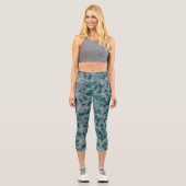 Leggings Capri Marbre turquoise Abstrait (Recto)