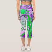 Leggings Capri Marbre vert pourpre et citron vert (Verso)
