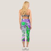 Leggings Capri Marbre vert pourpre et citron vert (Verso)