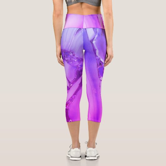 Leggings Capri Marbre violet exotique (Verso)