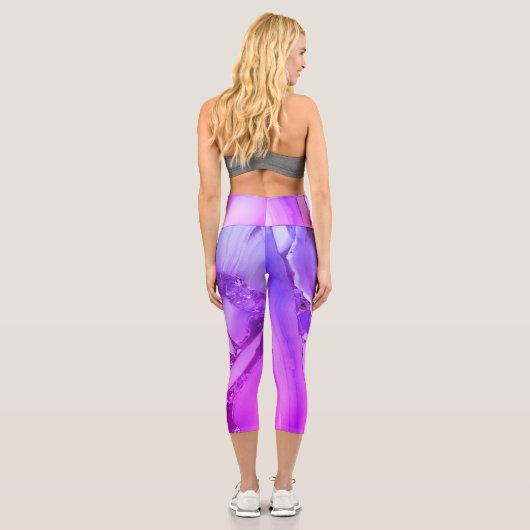 Leggings Capri Marbre violet exotique (Verso)