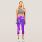 Leggings Capri Marbre violet exotique (Recto)