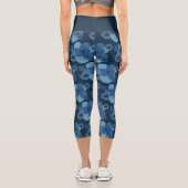 Leggings Capri Marine Denim Fleur Tropicale Imprimer Capri Pantal (Verso)