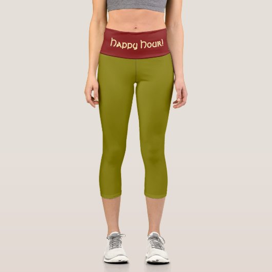 Leggings Capri "MARTINI OLIVE" Custom High-Waisted Capri Pants (Recto)