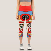 Leggings Capri Masque Tiki traditionnel (Recto)